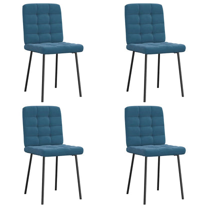 Cadeiras de jantar 4 pcs veludo azul