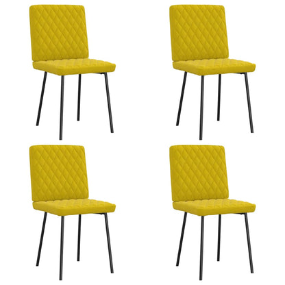 Cadeiras de jantar 4 pcs veludo amarelo