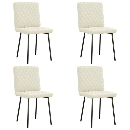Cadeiras de jantar 4 pcs veludo cor creme