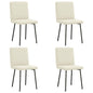 Cadeiras de jantar 4 pcs veludo cor creme