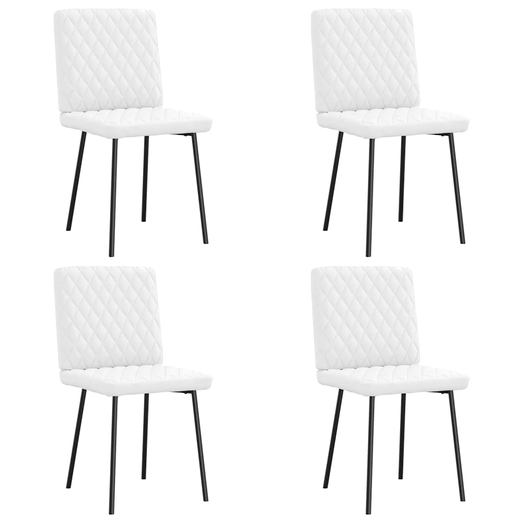 Cadeiras de jantar 4 pcs couro artificial branco