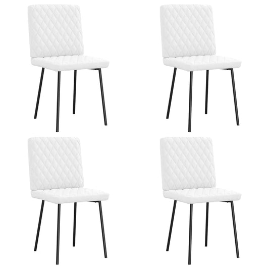 Cadeiras de jantar 4 pcs couro artificial branco