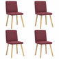 Cadeiras de jantar 4 pcs tecido vermelho tinto