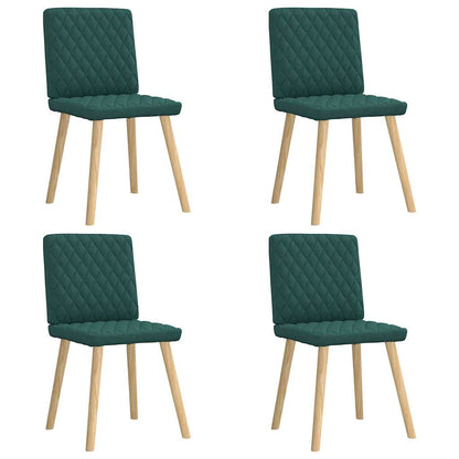 Cadeiras de jantar 4 pcs tecido verde escuro