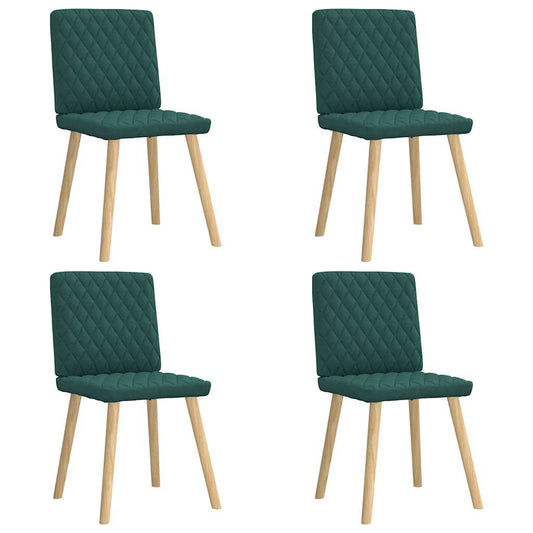 Cadeiras de jantar 4 pcs tecido verde escuro