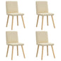 Cadeiras de jantar 4 pcs tecido cor creme