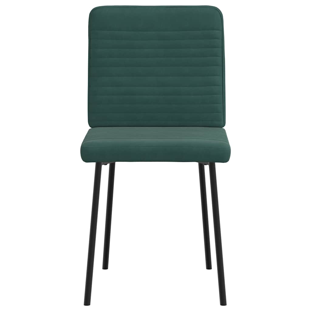 Cadeiras de jantar 4 pcs veludo verde-escuro