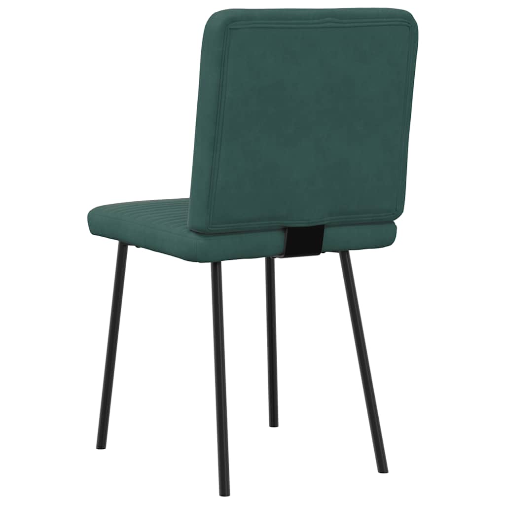 Cadeiras de jantar 4 pcs veludo verde-escuro