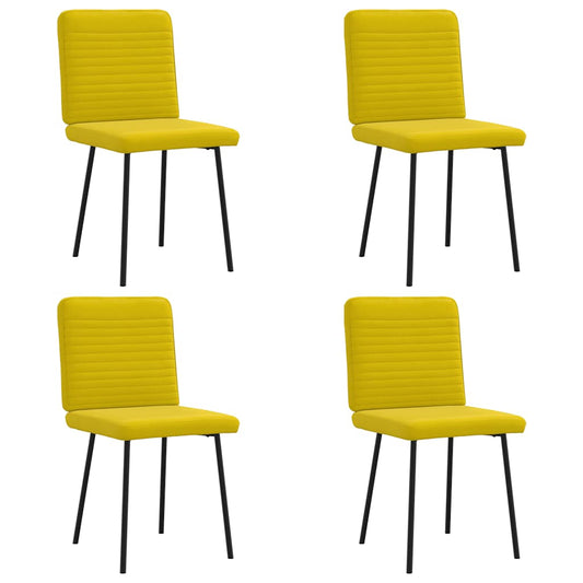 Cadeiras de jantar 4 pcs veludo amarelo