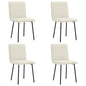 Cadeiras de jantar 4 pcs veludo cor creme