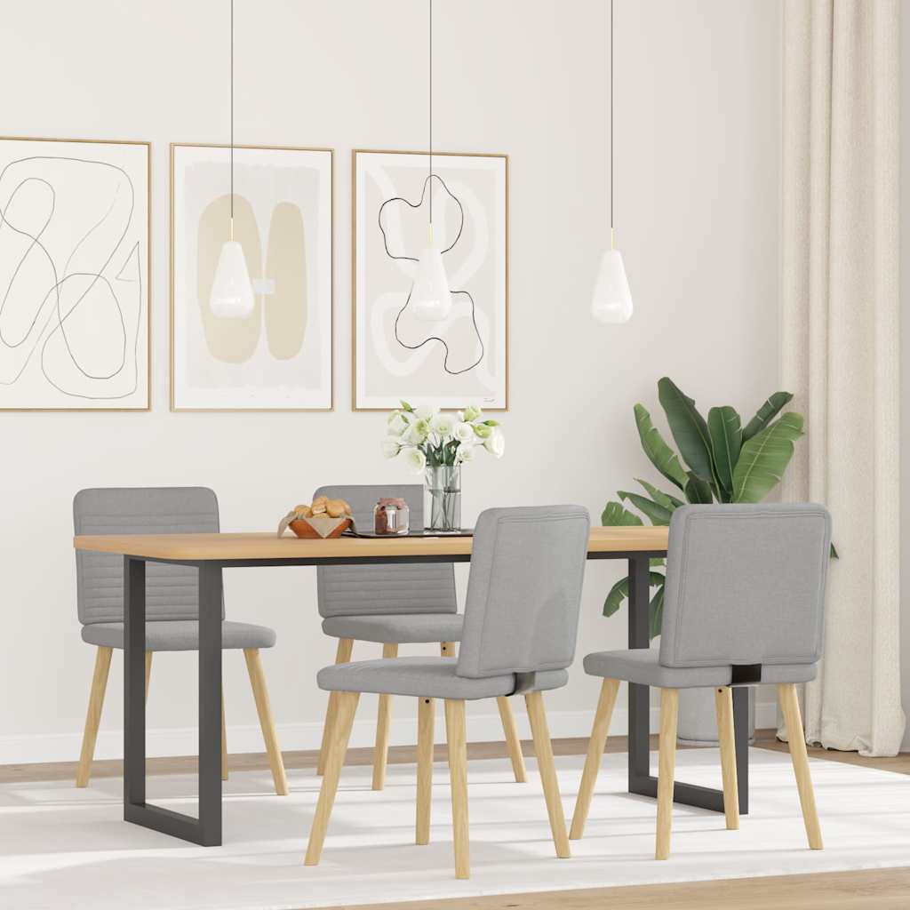 Cadeiras de jantar 4 pcs tecido cinza nuvem