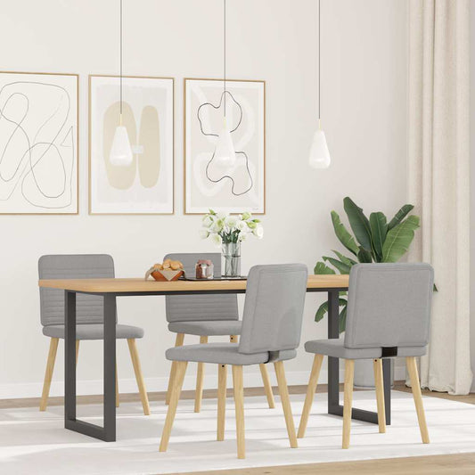 Cadeiras de jantar 4 pcs tecido cinza nuvem