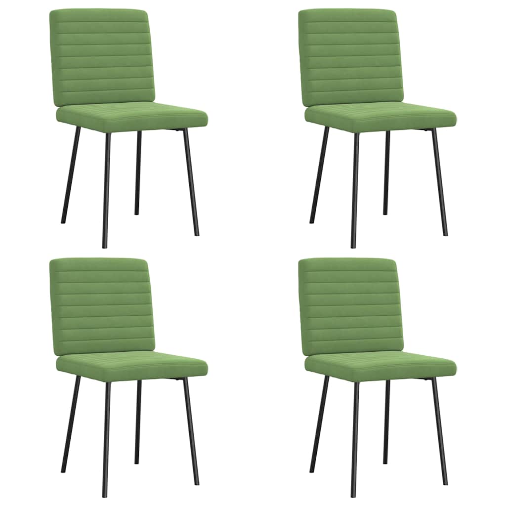 Cadeiras de jantar 4 pcs veludo verde-claro