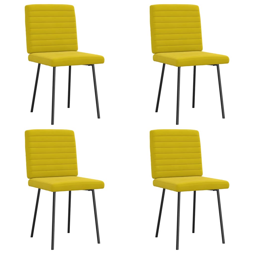 Cadeiras de jantar 4 pcs veludo amarelo
