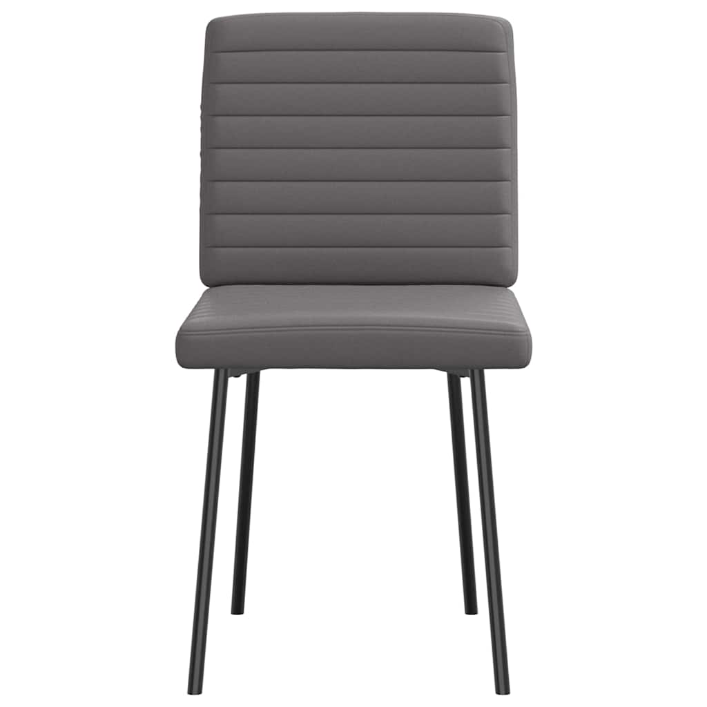 Cadeiras de jantar 4 pcs couro artificial cinzento