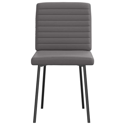 Cadeiras de jantar 4 pcs couro artificial cinzento