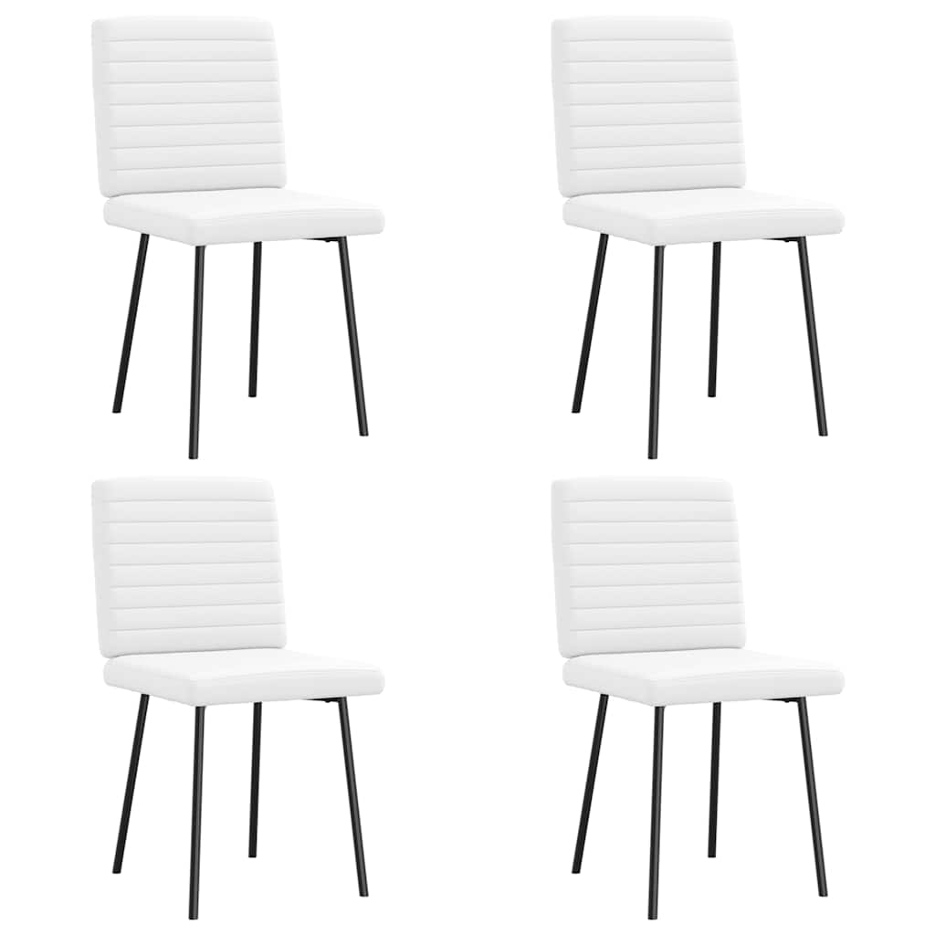 Cadeiras de jantar 4 pcs couro artificial branco