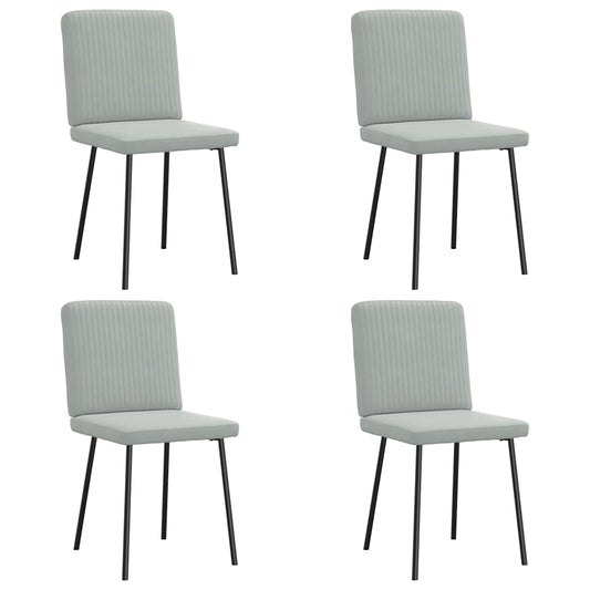 Cadeiras de jantar 4 pcs veludo cinzento-claro
