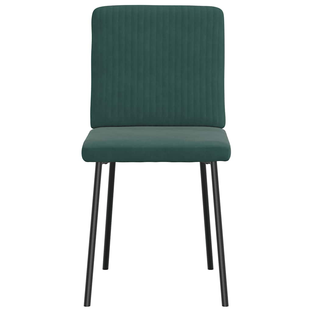 Cadeiras de jantar 4 pcs veludo verde-escuro