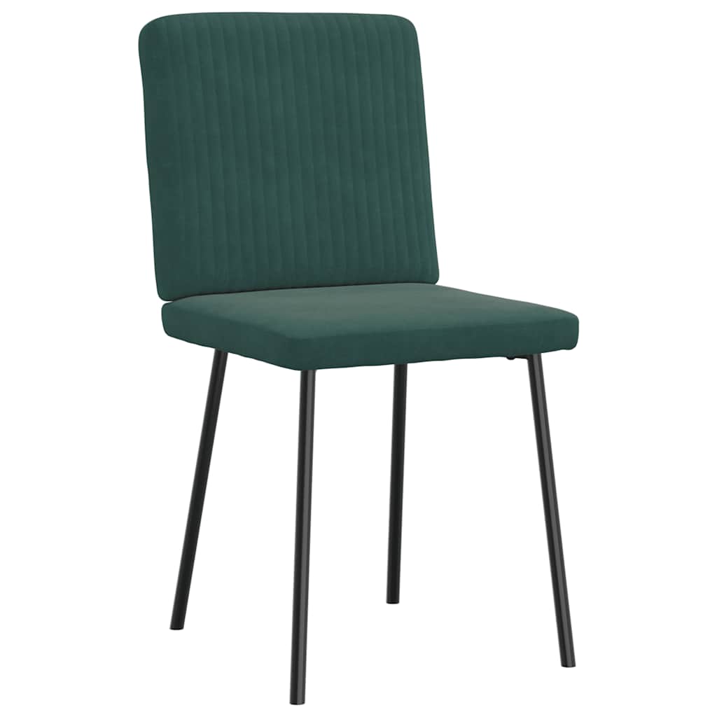 Cadeiras de jantar 4 pcs veludo verde-escuro