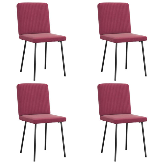 Cadeiras de jantar 4 pcs veludo vermelho tinto