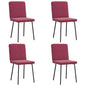 Cadeiras de jantar 4 pcs veludo vermelho tinto