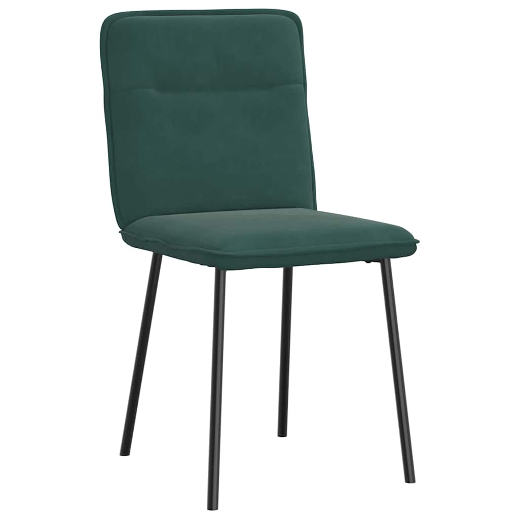 Cadeiras de jantar 4 pcs veludo verde-escuro
