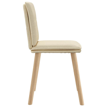Cadeiras de jantar 4 pcs tecido cor creme