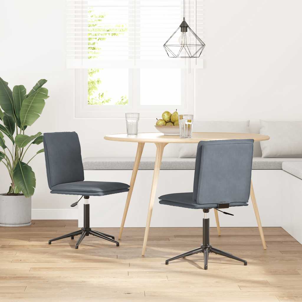 Cadeiras de jantar 2 pcs veludo cinzento-escuro