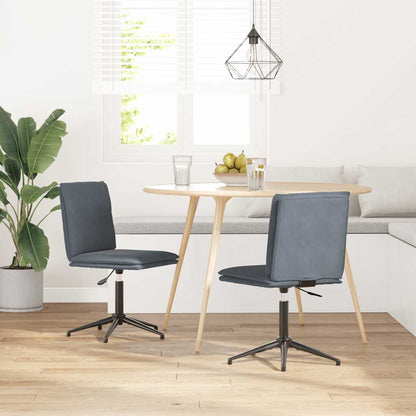 Cadeiras de jantar 2 pcs veludo cinzento-escuro