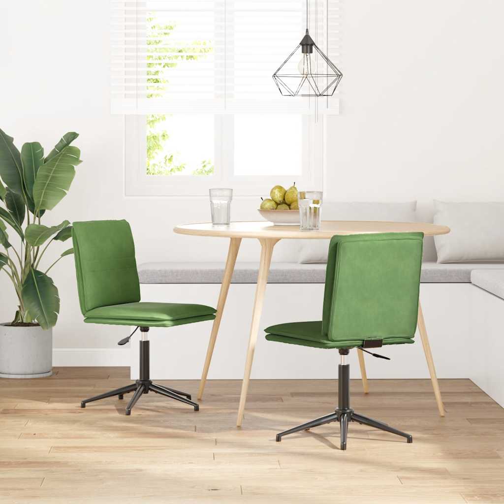 Cadeiras de jantar 2 pcs veludo verde-claro