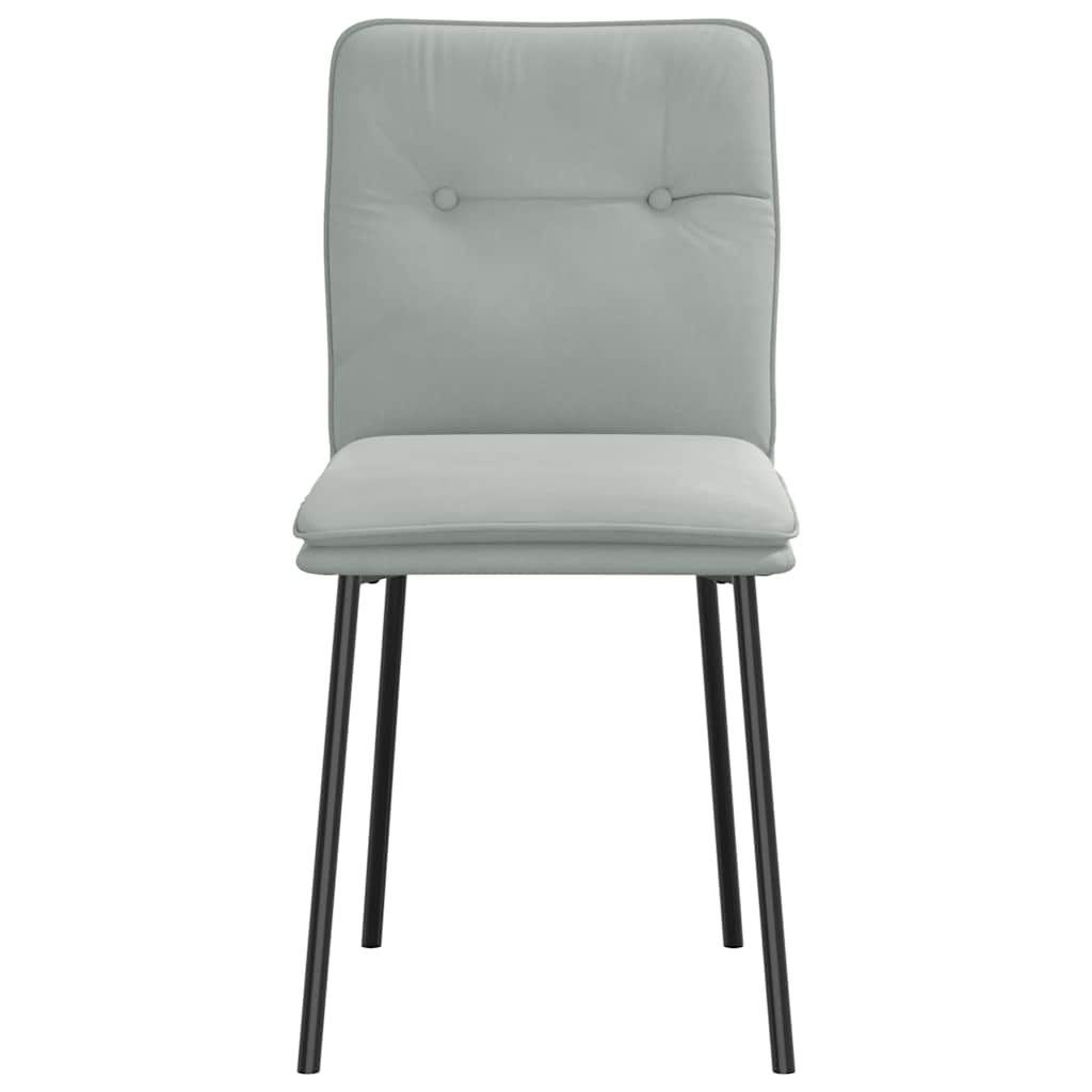 Cadeiras de jantar 4 pcs veludo cinzento-claro
