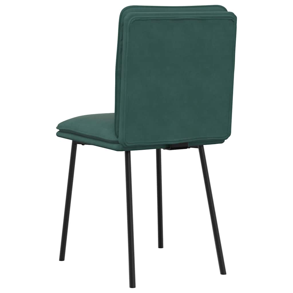 Cadeiras de jantar 4 pcs veludo verde-escuro