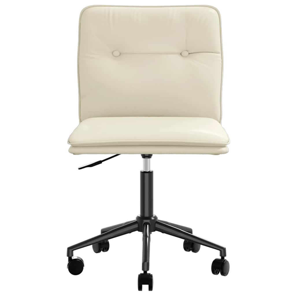 Cadeiras de jantar 2 pcs couro artificial cor creme