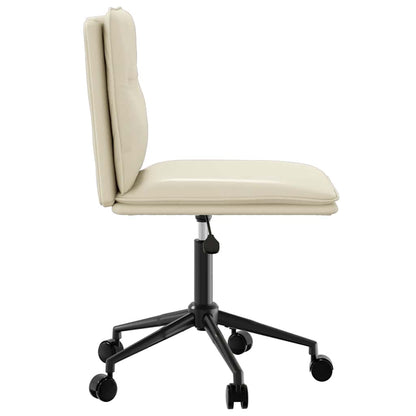 Cadeiras de jantar 2 pcs couro artificial cor creme