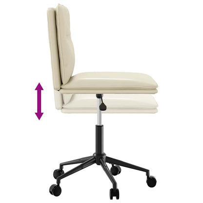 Cadeiras de jantar 2 pcs couro artificial cor creme