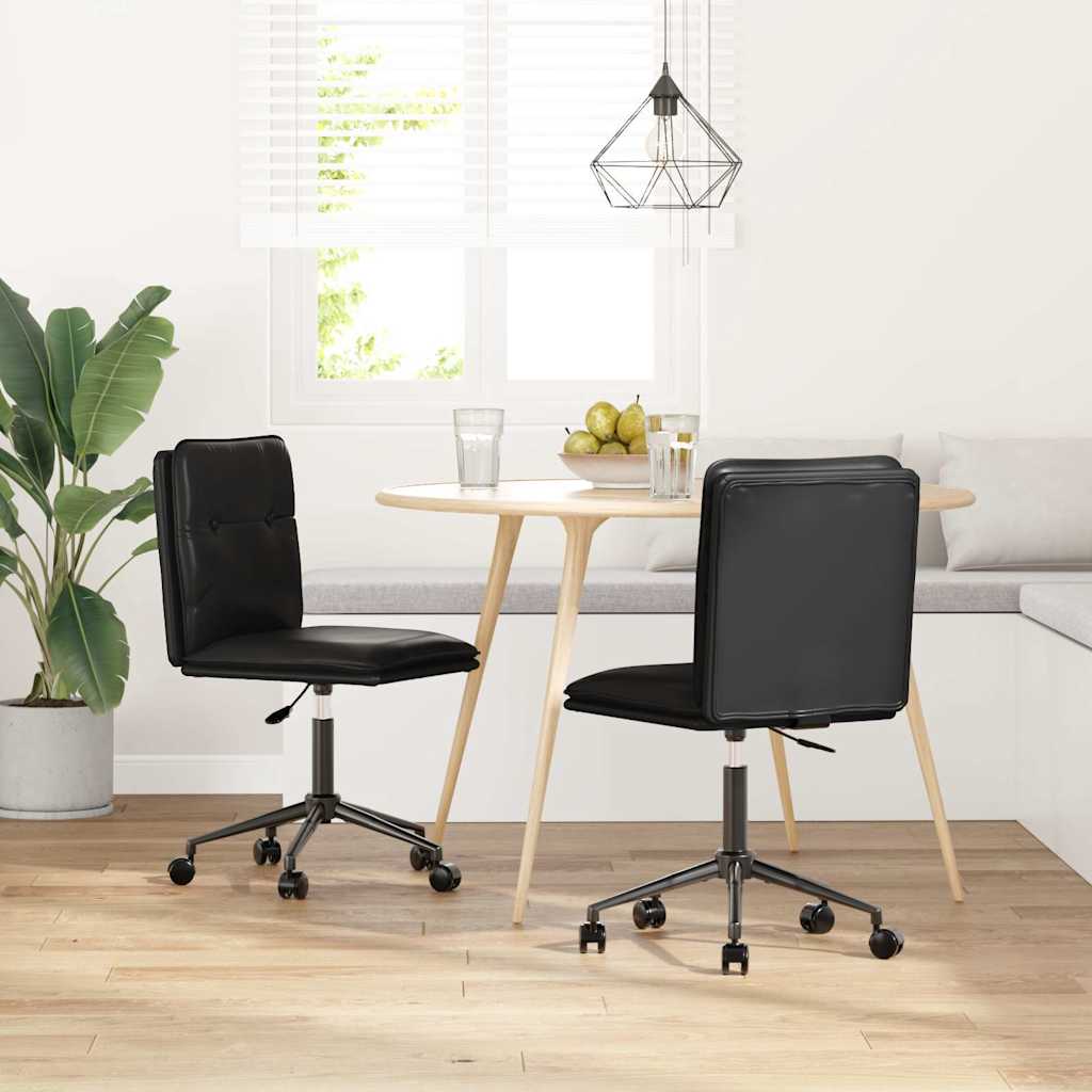 Cadeiras de jantar 2 pcs couro artificial preto