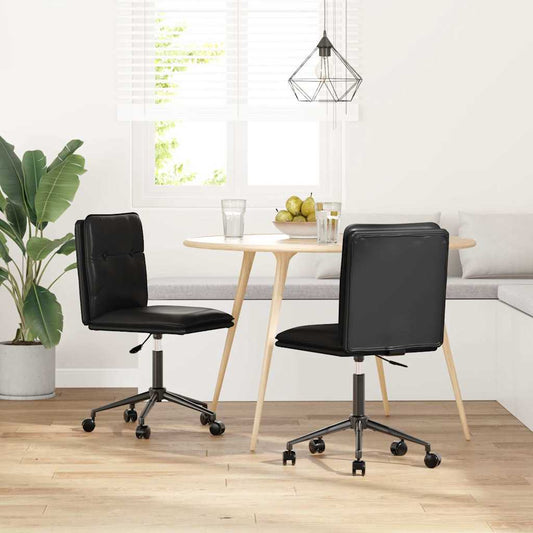 Cadeiras de jantar 2 pcs couro artificial preto