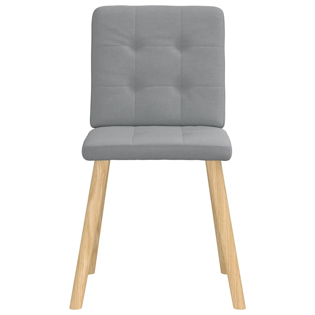 Cadeiras de jantar 6 pcs tecido cinzento-claro