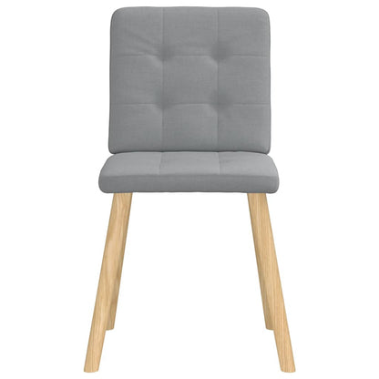 Cadeiras de jantar 6 pcs tecido cinzento-claro