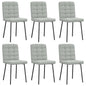 Cadeiras de jantar 6 pcs veludo cinzento-claro