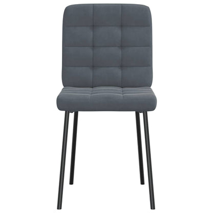 Cadeiras de jantar 6 pcs veludo cinzento-escuro