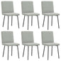 Cadeiras de jantar 6 pcs veludo cinzento-claro