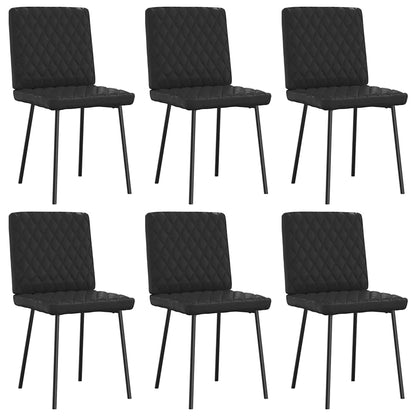 Cadeiras de jantar 6 pcs couro artificial preto