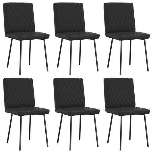Cadeiras de jantar 6 pcs couro artificial preto