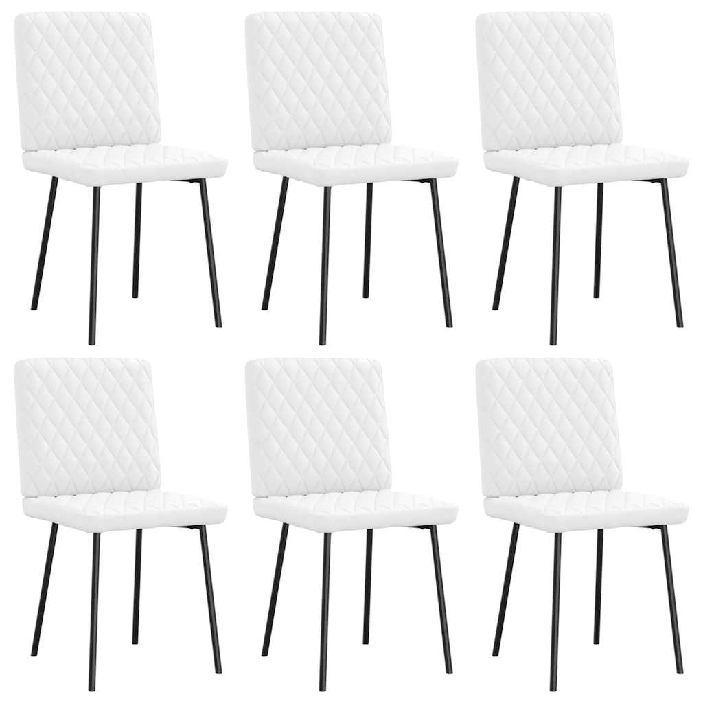 Cadeiras de jantar 6 pcs couro artificial branco