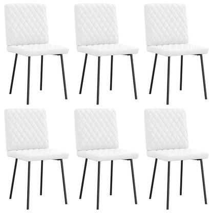 Cadeiras de jantar 6 pcs couro artificial branco