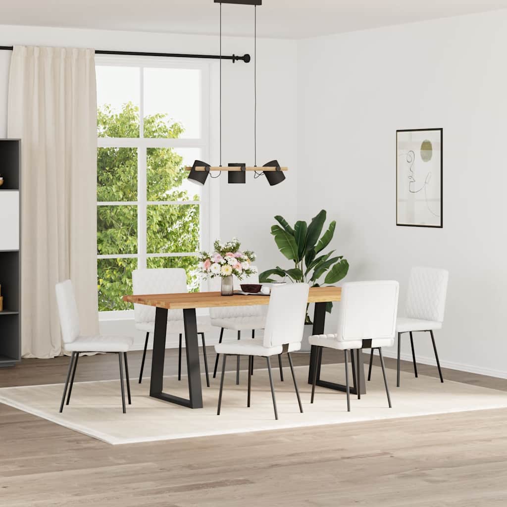 Cadeiras de jantar 6 pcs couro artificial branco