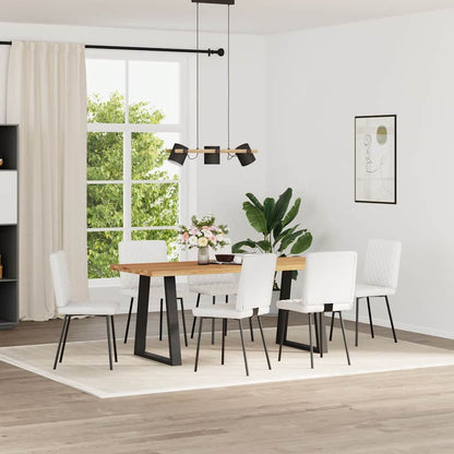 Cadeiras de jantar 6 pcs couro artificial branco