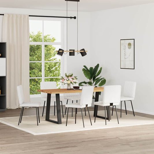 Cadeiras de jantar 6 pcs couro artificial branco